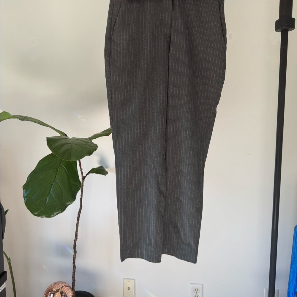 H&M Women's Gray Pinstripe Trousers